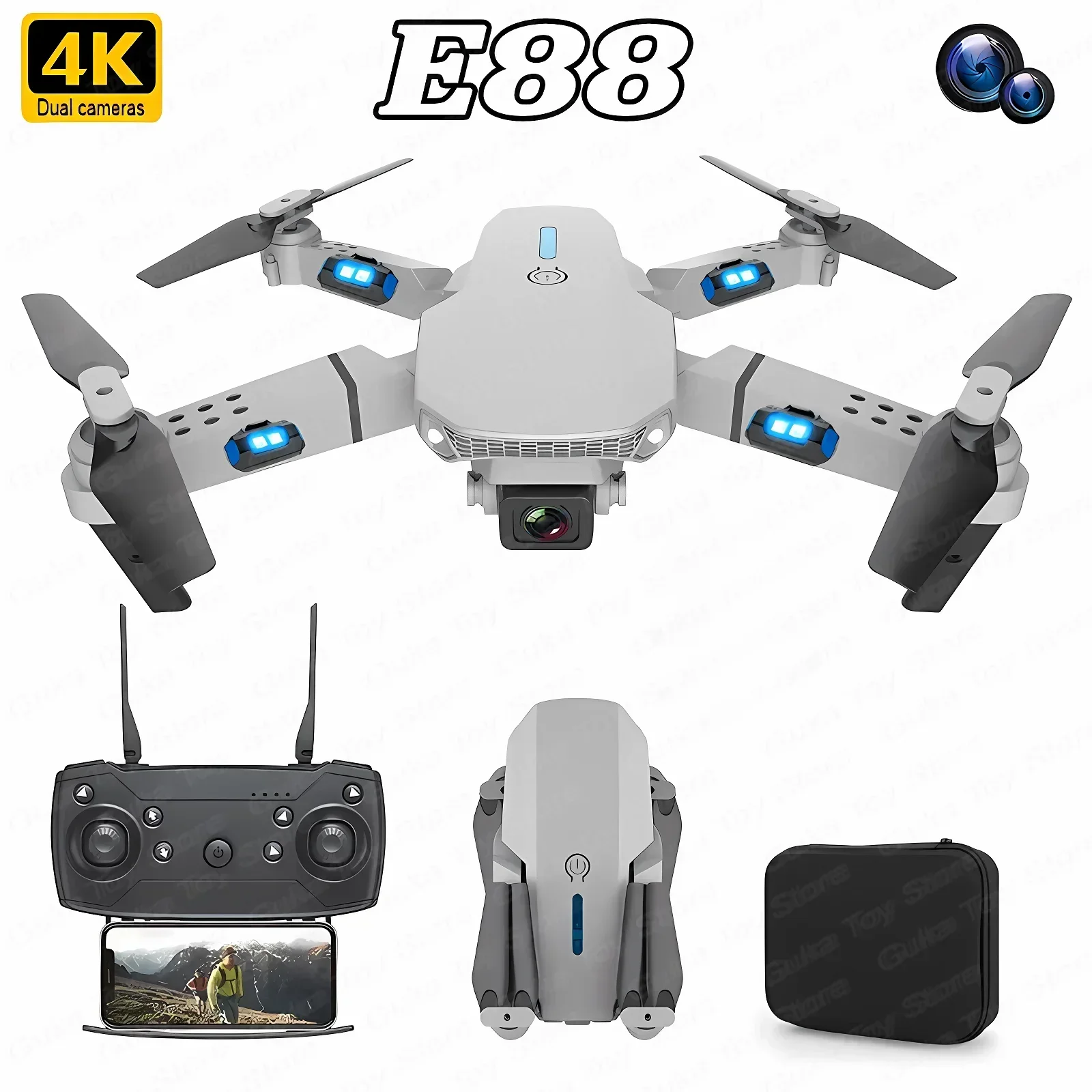 Drone Battery Box - E88 프로 와이파이 FPV 드론, 광각