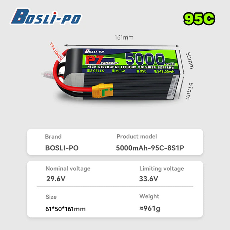 보스리포 P7 버전 5000mAh 95C 리튬폴리머 배 - Drone Battery 6S 리뷰 및 가격